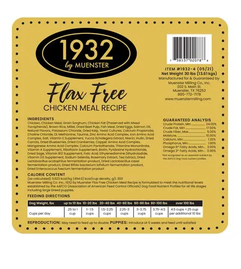 1932 Flax Free Chicken Meal Recipe