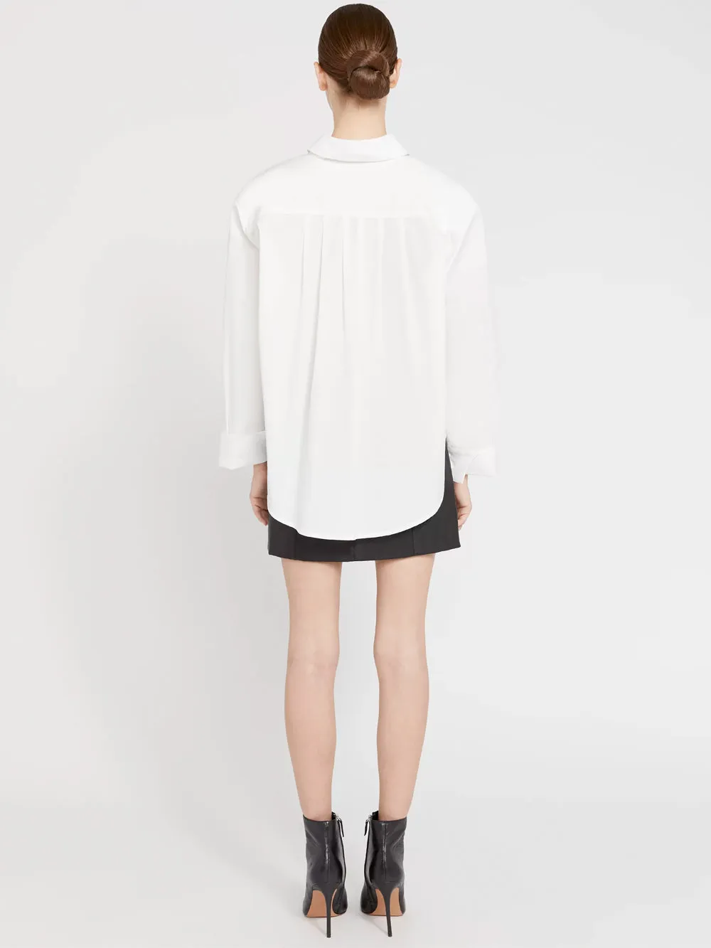 Alice   Olivia - Finely Oversized Button Down Shirt Off White
