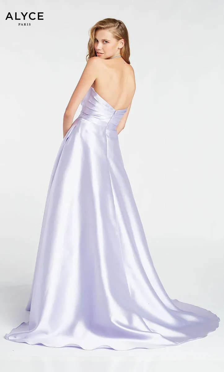 Alyce Paris 1425 Ice Blue Sweetheart A-Line Dress with Pockets - Size 18