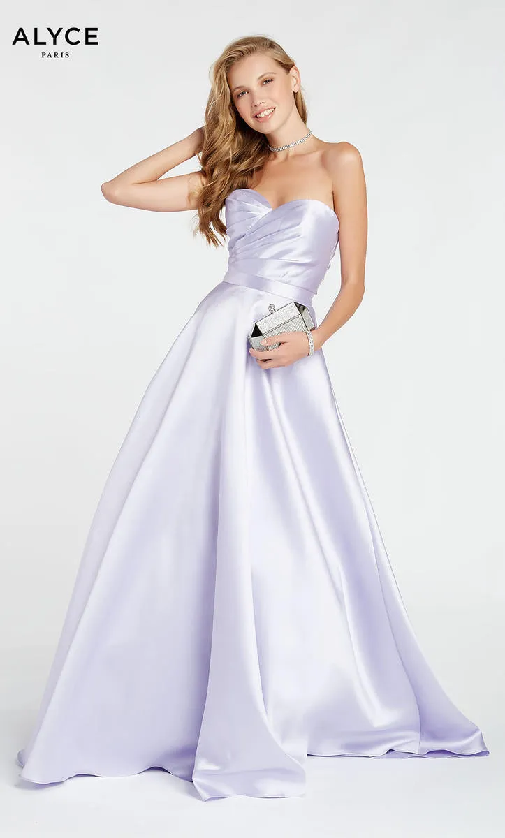 Alyce Paris 1425 Ice Blue Sweetheart A-Line Dress with Pockets - Size 18
