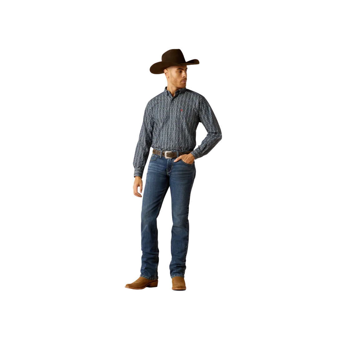 Ariat Men's Rochard Chambray Print Blue Shirt
