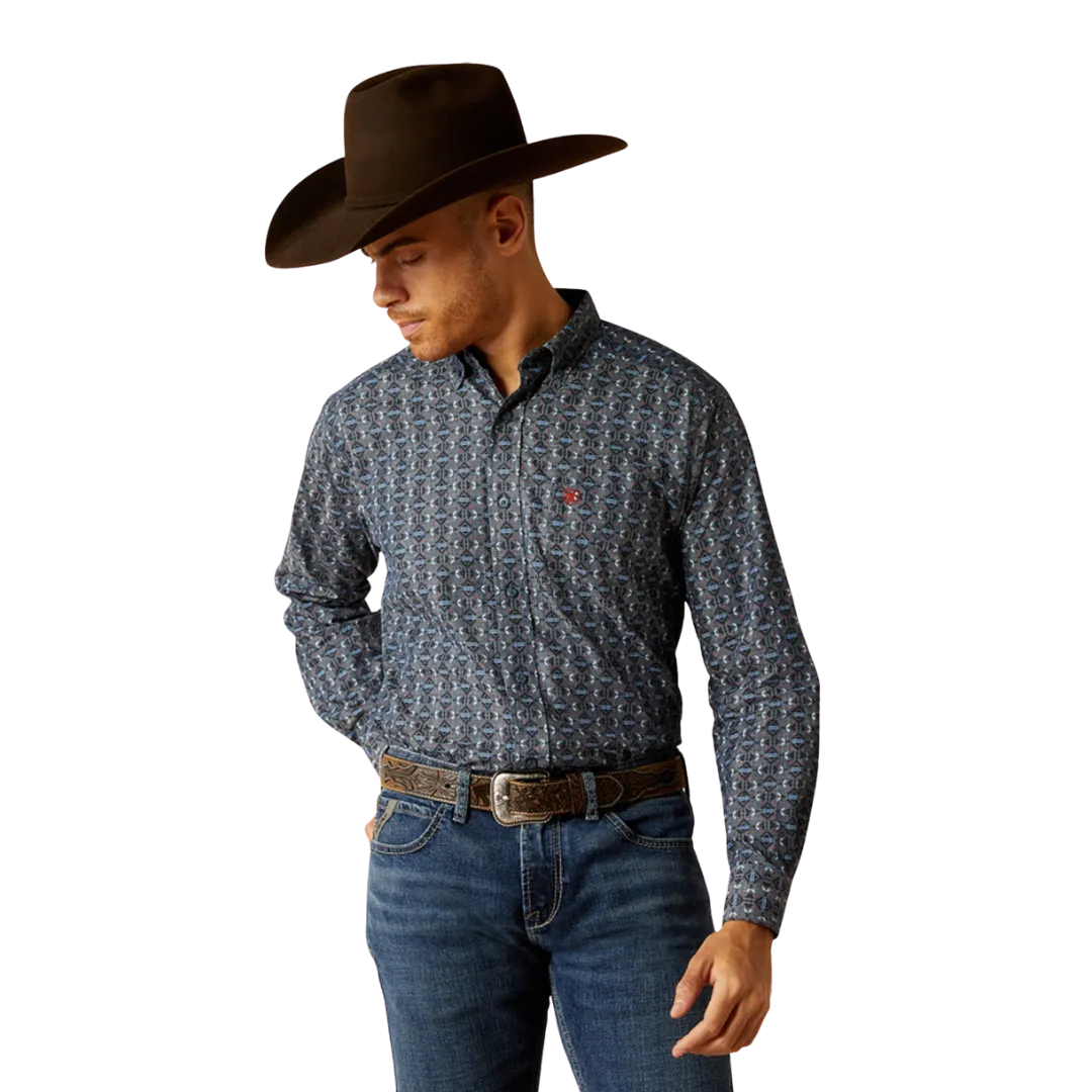 Ariat Men's Rochard Chambray Print Blue Shirt
