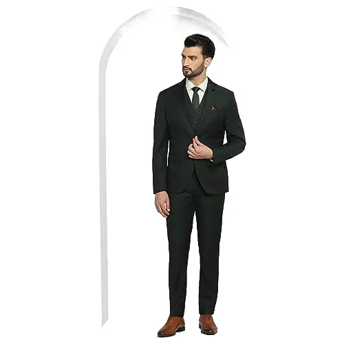 blackberrys Men's Solid Long Sleeve Suit Green