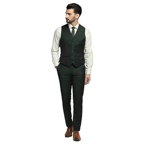 blackberrys Men's Solid Long Sleeve Suit Green