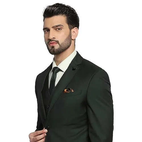 blackberrys Men's Solid Long Sleeve Suit Green