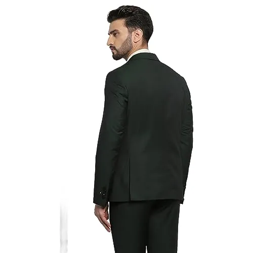 blackberrys Men's Solid Long Sleeve Suit Green