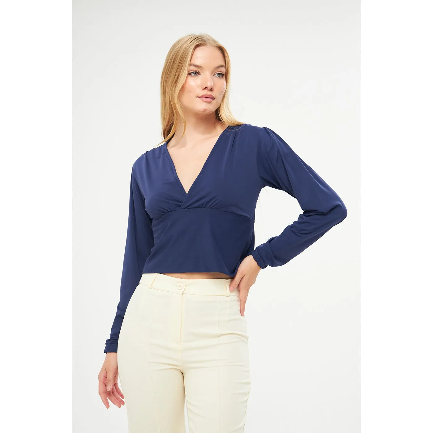Blue Double Breasted Top