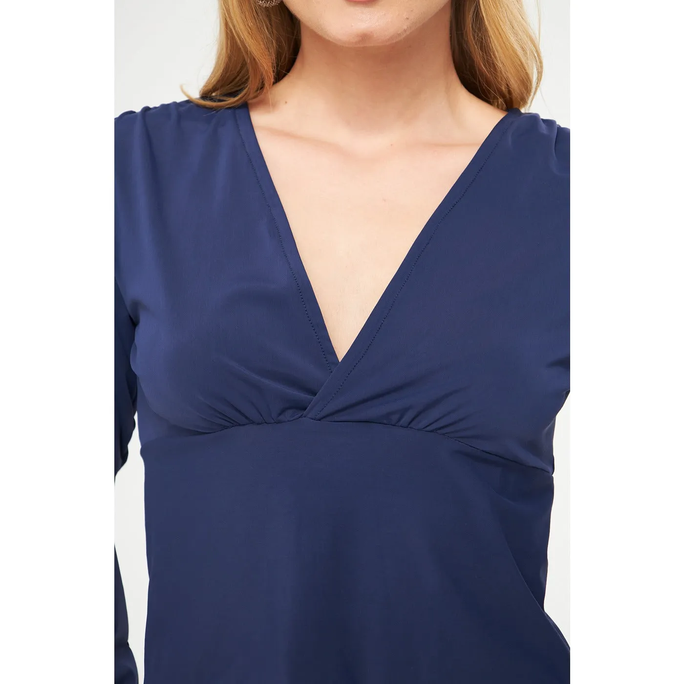 Blue Double Breasted Top