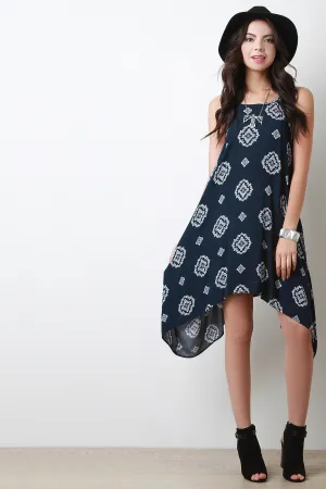 Boho Racerback Shark Bite Hem Shift Dress