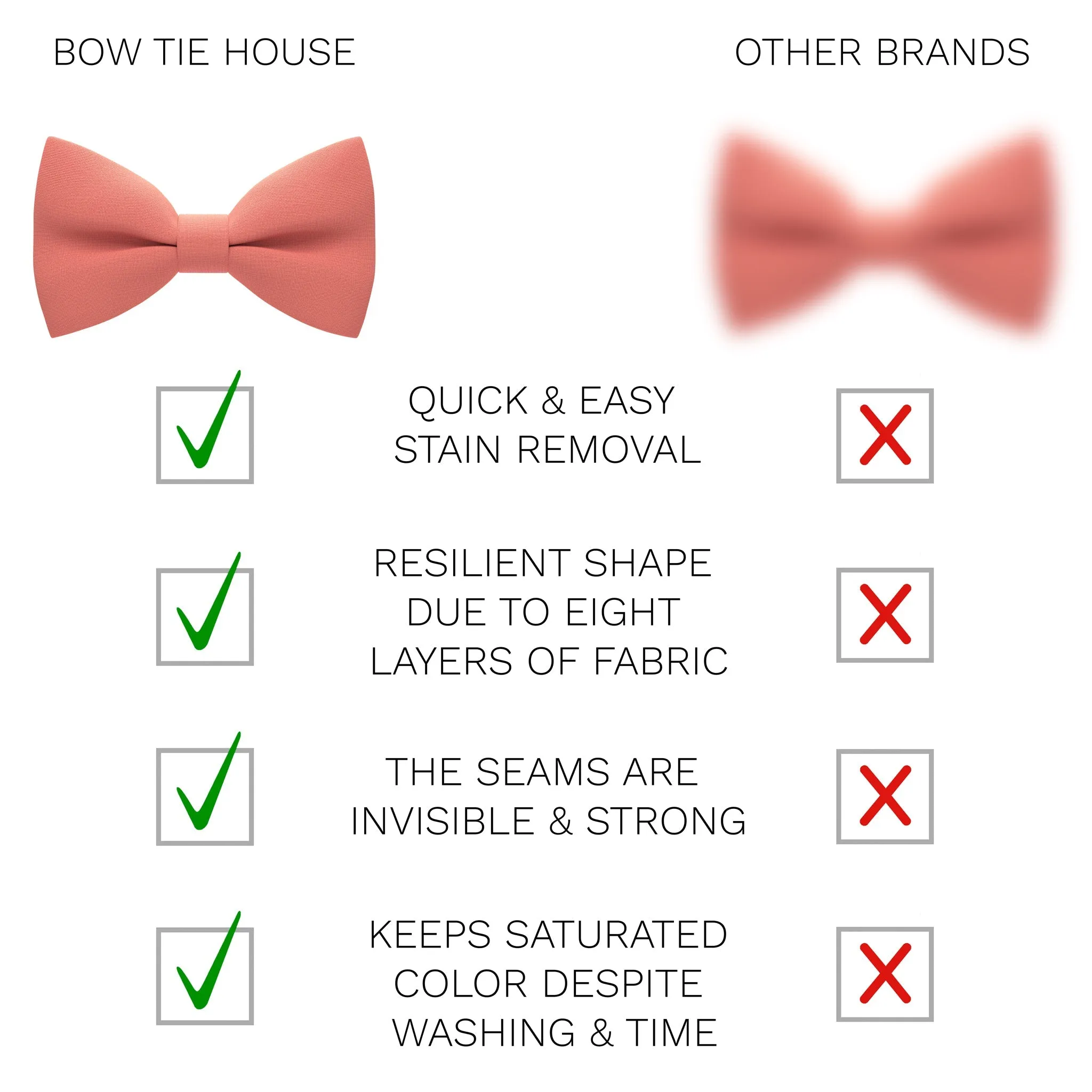 Bright Peach Bow Tie