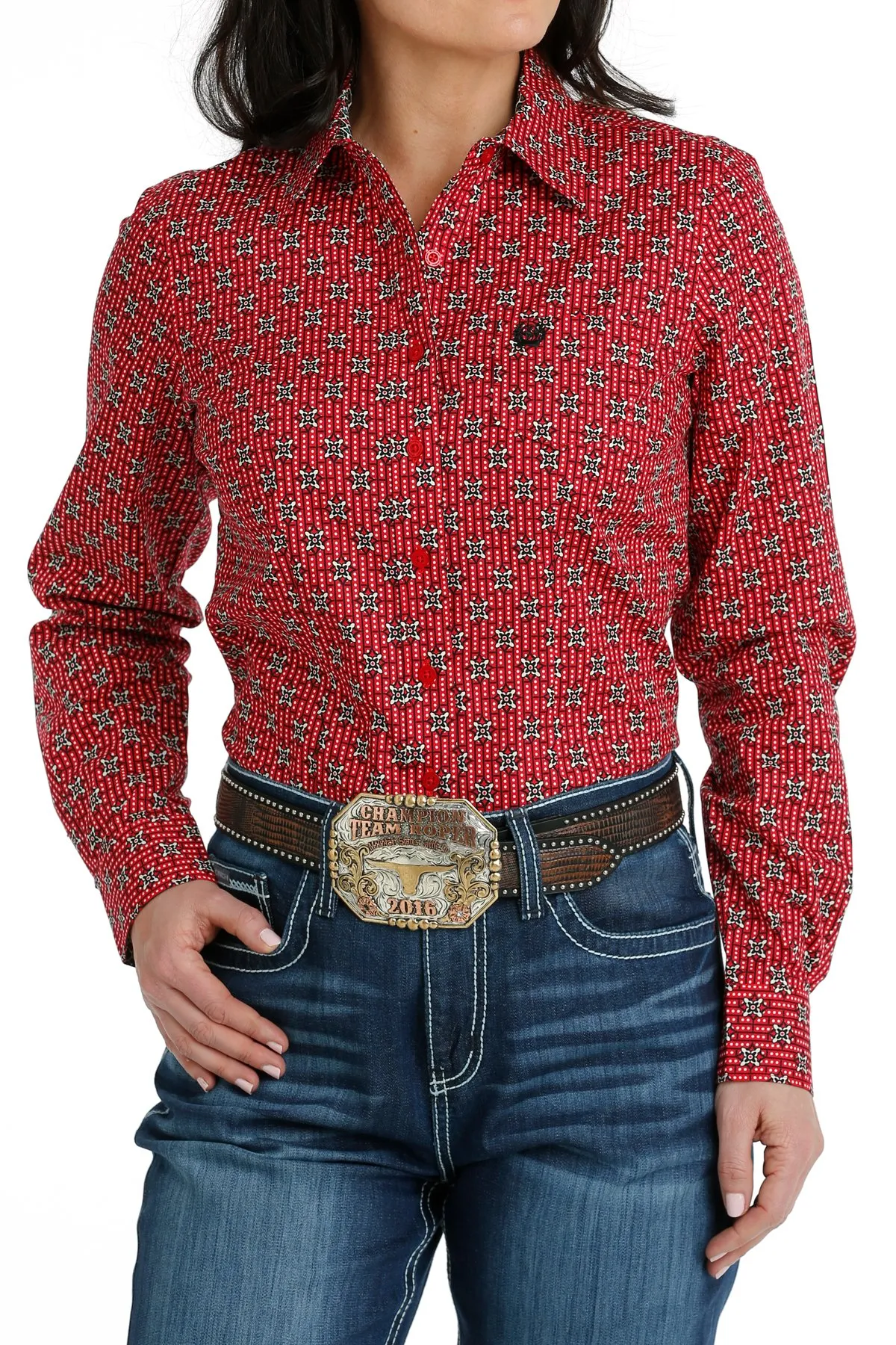 Cinch Women's Button Down Western Red Shirt