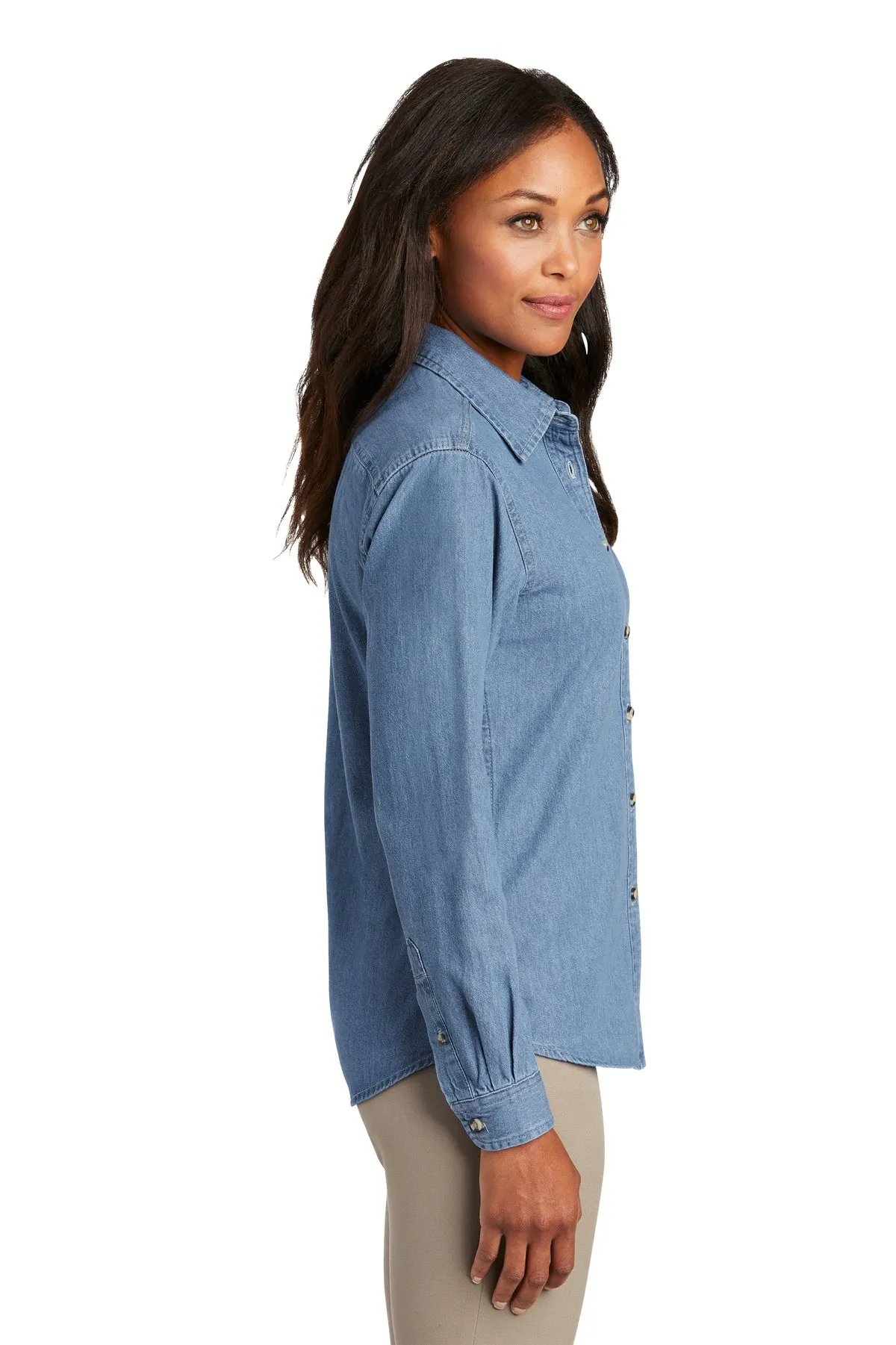 Courtney Long Sleeve Denim Shirt - Faded Blue (Ships in 1-2 Weeks)