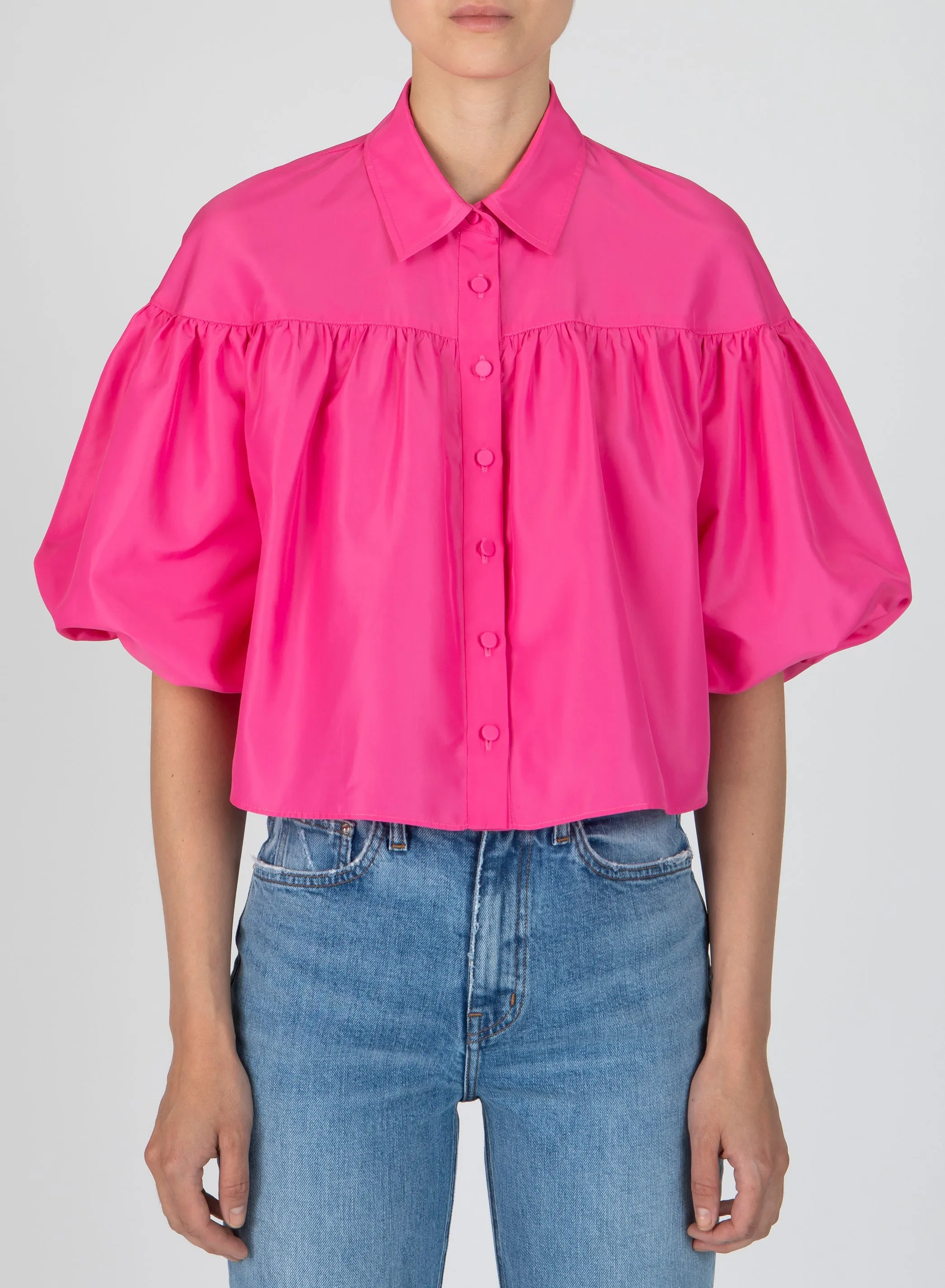 Derek Lam 10 Crosby - Rosa Balloon Slv Shirt In Carnation