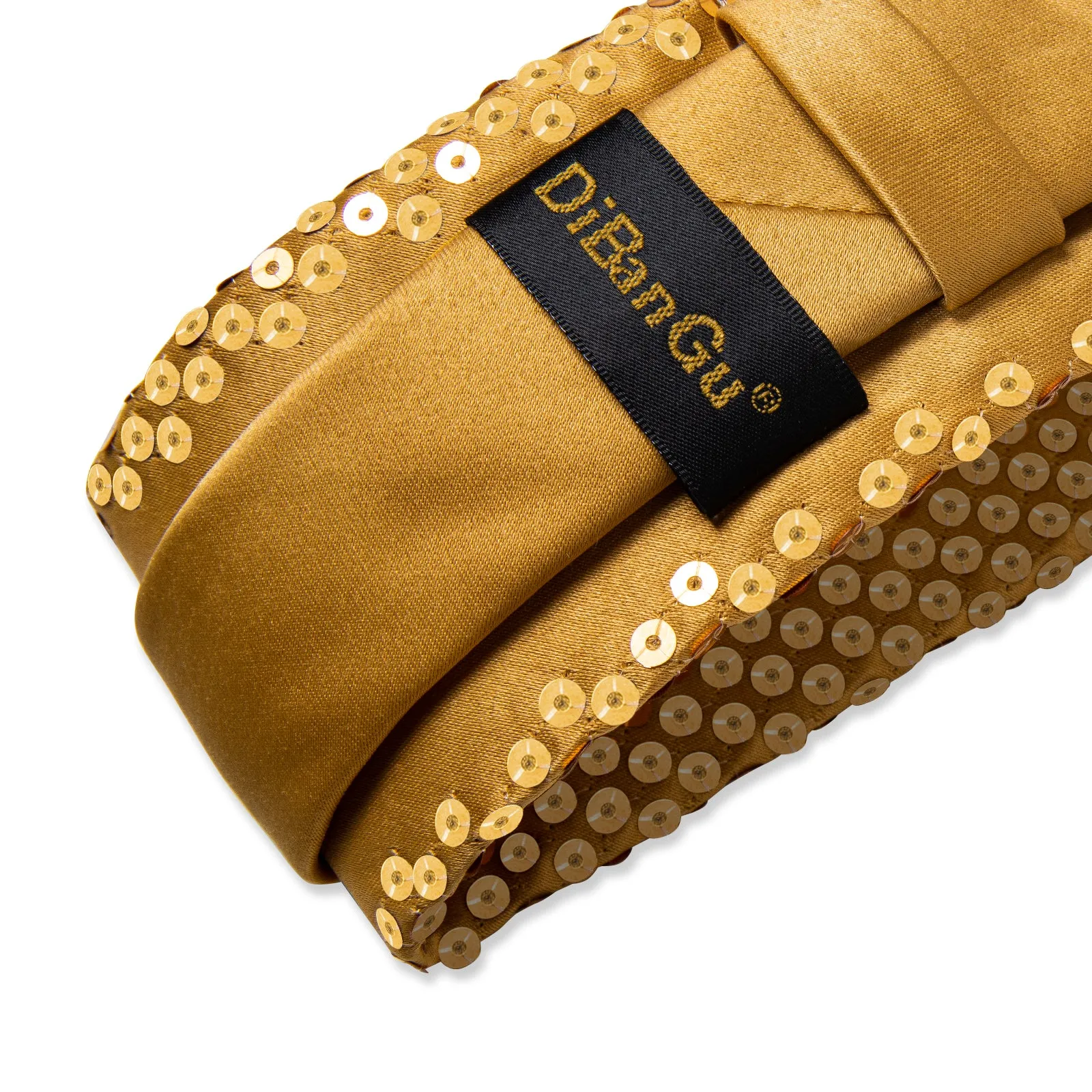DiBanGu Gold Tie Unisex Sparkling Sequin Tie Men's Women's Stage Show Sequin Tie
