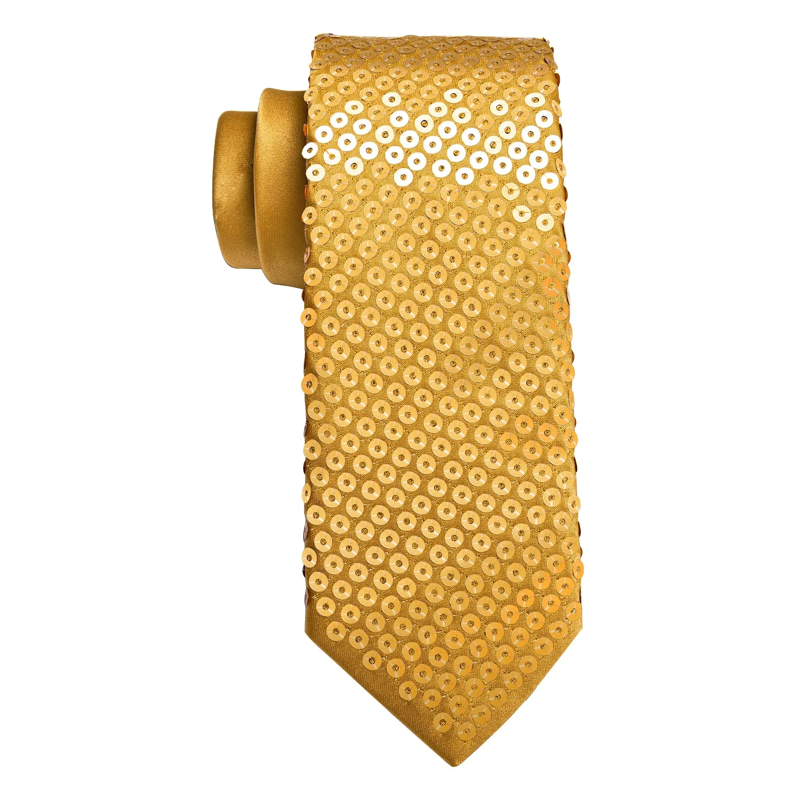 DiBanGu Gold Tie Unisex Sparkling Sequin Tie Men's Women's Stage Show Sequin Tie