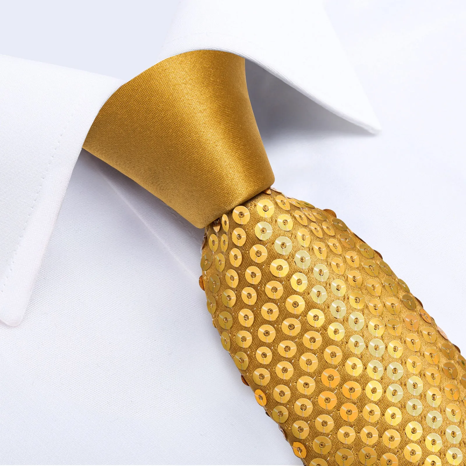 DiBanGu Gold Tie Unisex Sparkling Sequin Tie Men's Women's Stage Show Sequin Tie