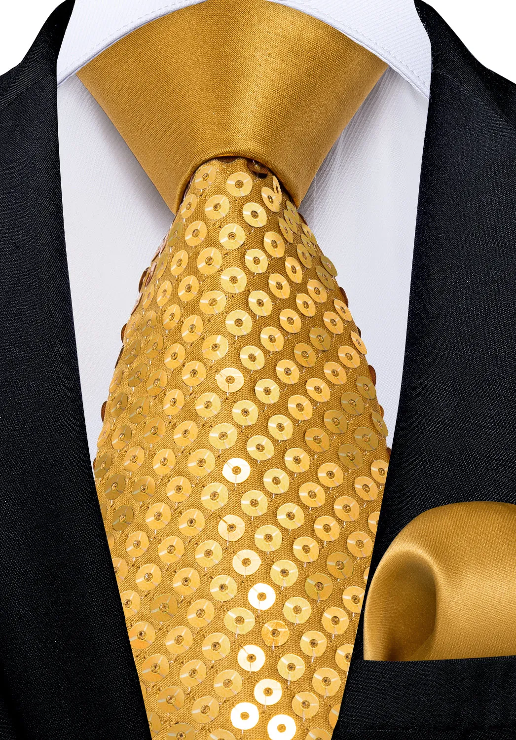 DiBanGu Gold Tie Unisex Sparkling Sequin Tie Men's Women's Stage Show Sequin Tie