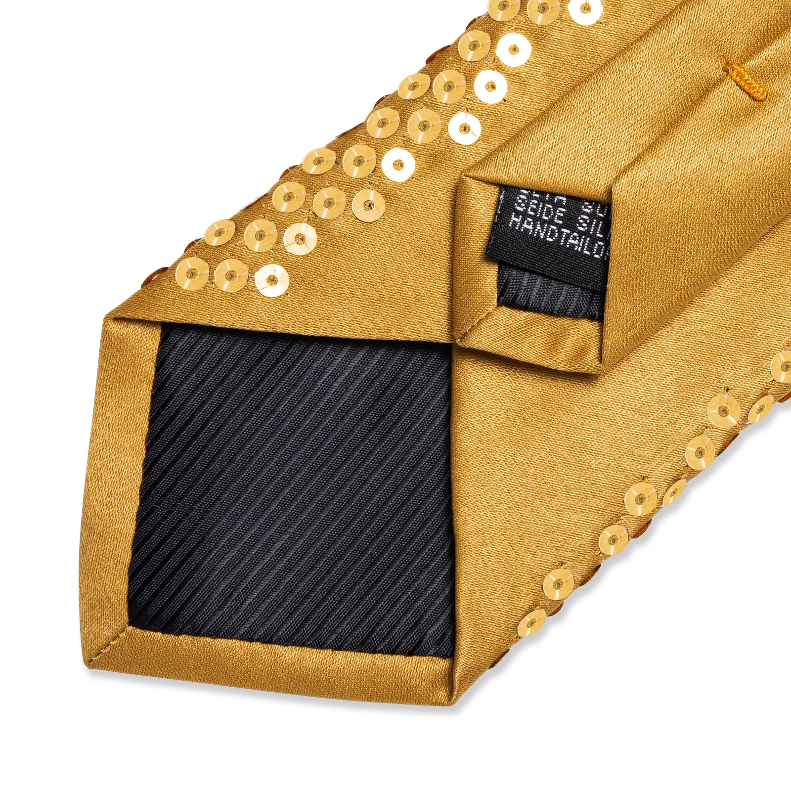 DiBanGu Gold Tie Unisex Sparkling Sequin Tie Men's Women's Stage Show Sequin Tie