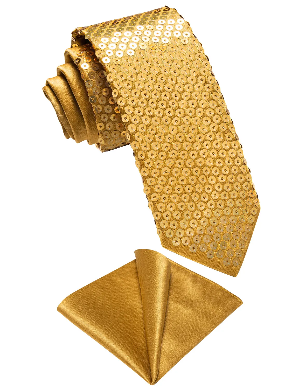 DiBanGu Gold Tie Unisex Sparkling Sequin Tie Men's Women's Stage Show Sequin Tie