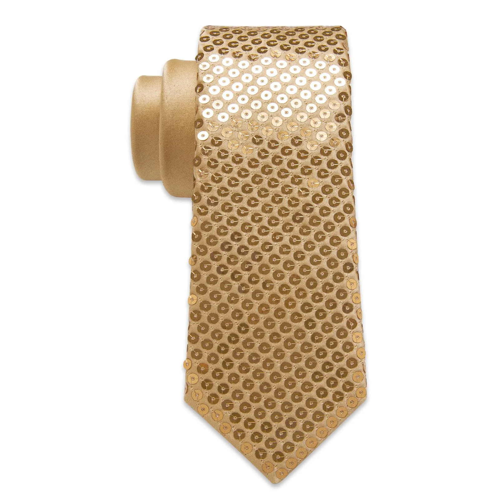 DiBanGu Sequin Tie Burly Wood Brown Solid Mens Dress Tie Pocket Square Set for Party