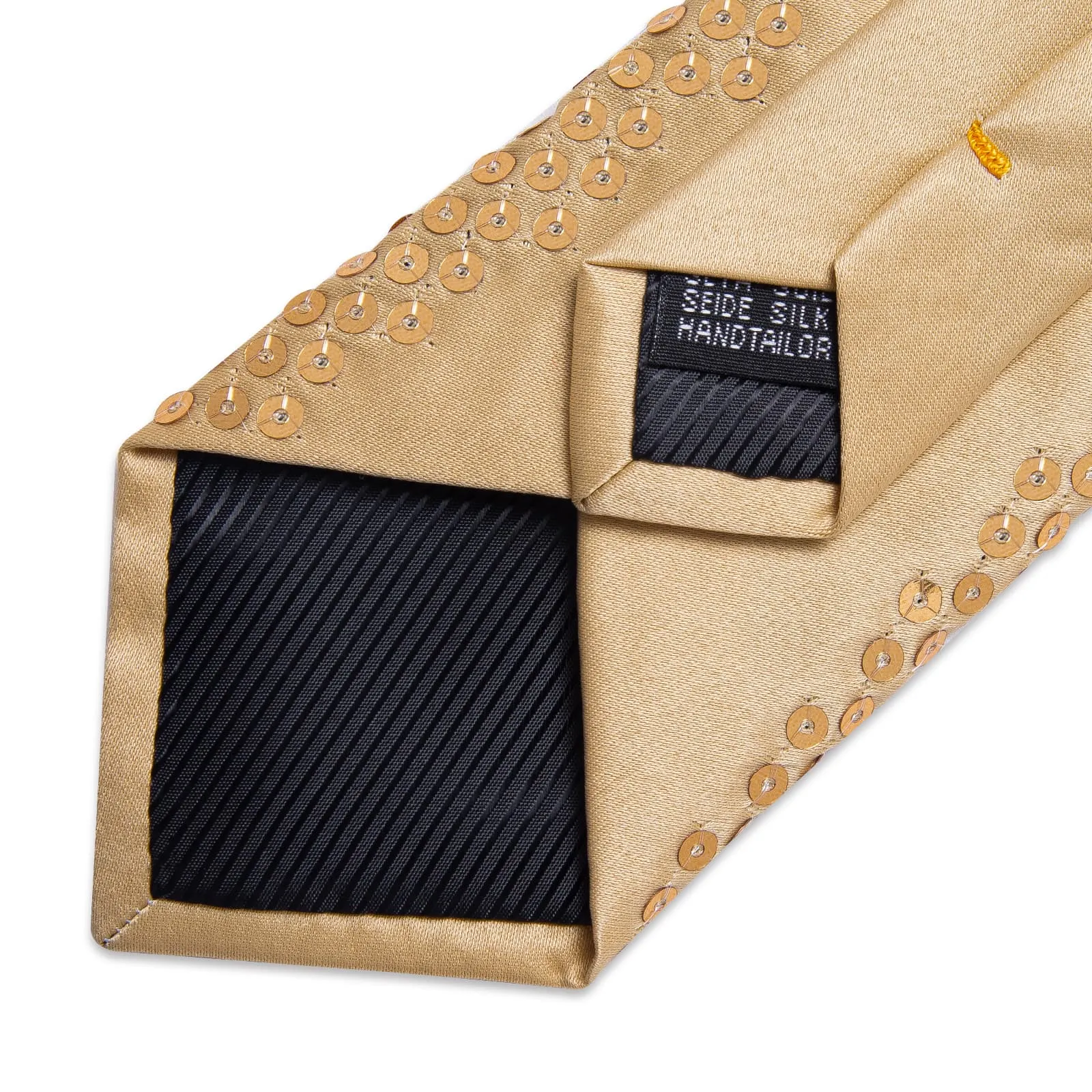 DiBanGu Sequin Tie Burly Wood Brown Solid Mens Dress Tie Pocket Square Set for Party