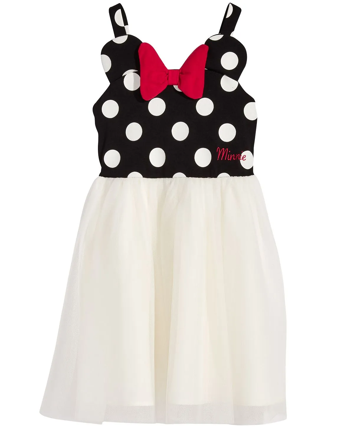 Disney Little Girls 3D Bow Dotted Minnie Mouse Dress