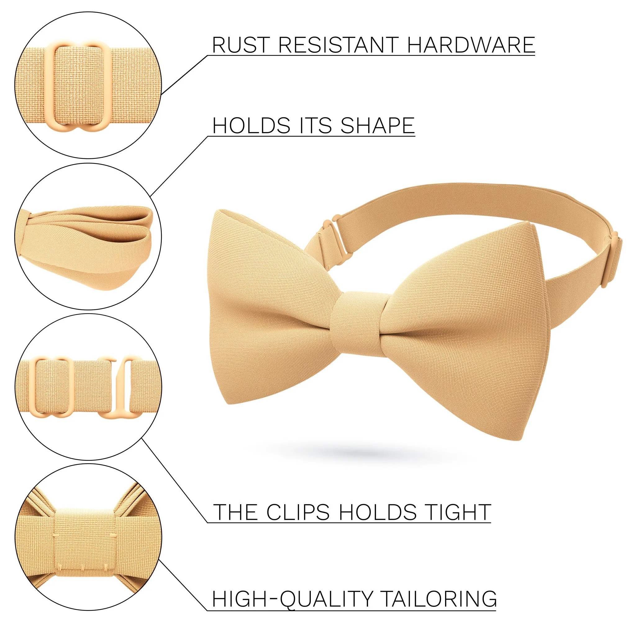 Eggnog Beige Bow Tie