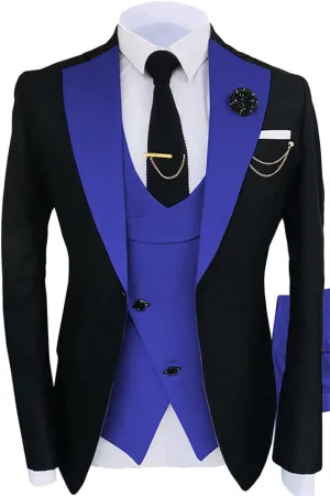 Fancy Shawl Lapel Three Pieces Prom Suits Slim Fit One Button Violet Business Suits