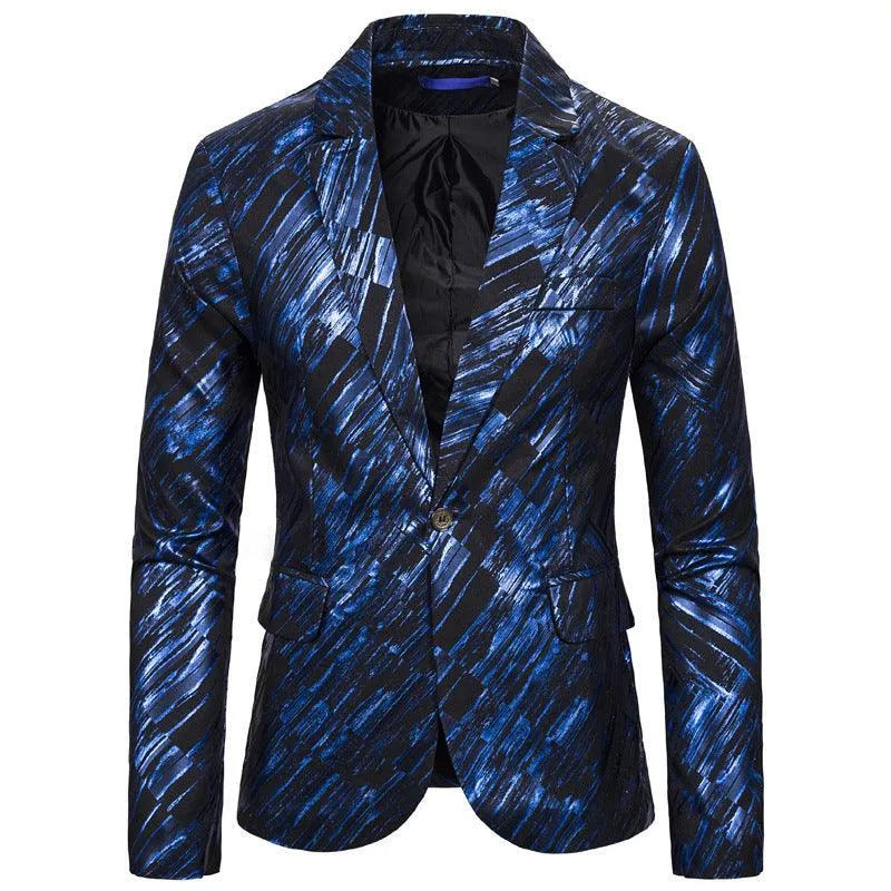 Fashion Print European Size Single-breasted Men's Suits