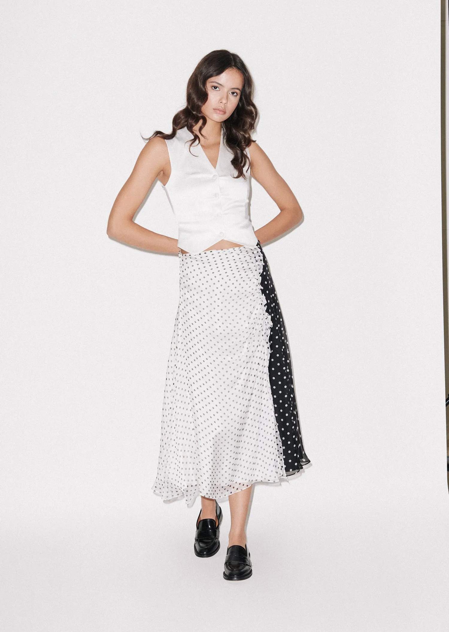 House of Holland White Satin Tailored Waistcoat