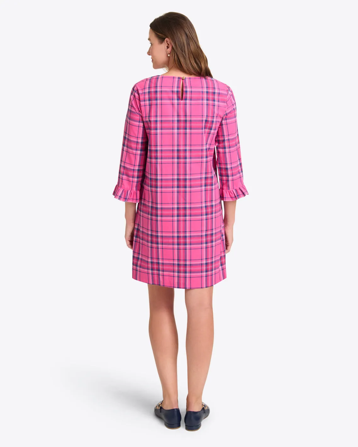 Jessie Shift Dress in Pink Angie Plaid