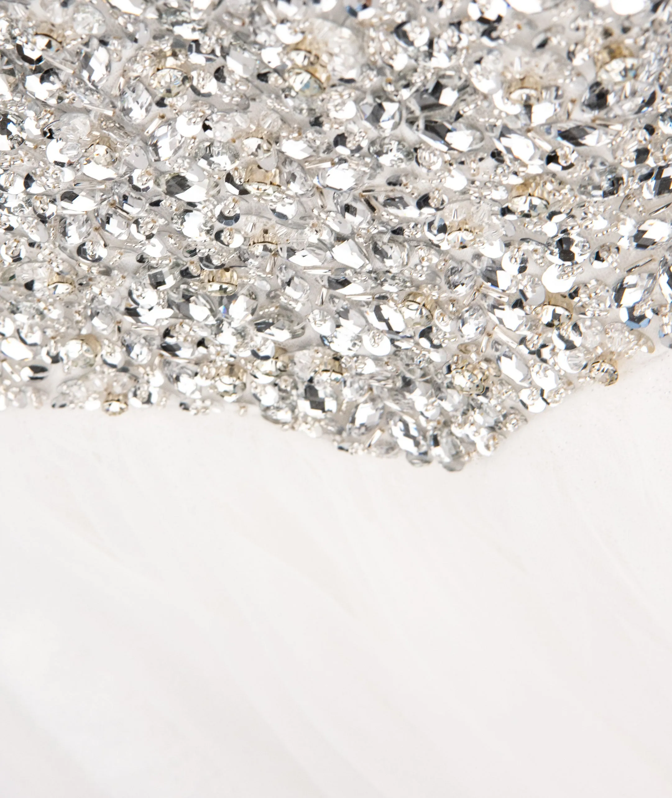 Jovani Girls White Talia Crystal Tulle Dress