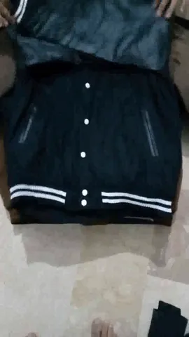Leather stadium jacket