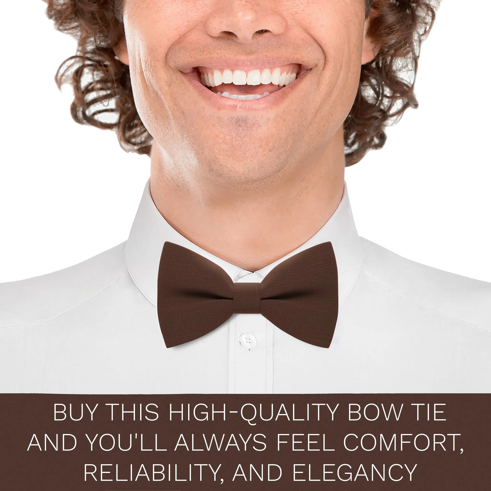 Linen Pecan Brown Bow Tie