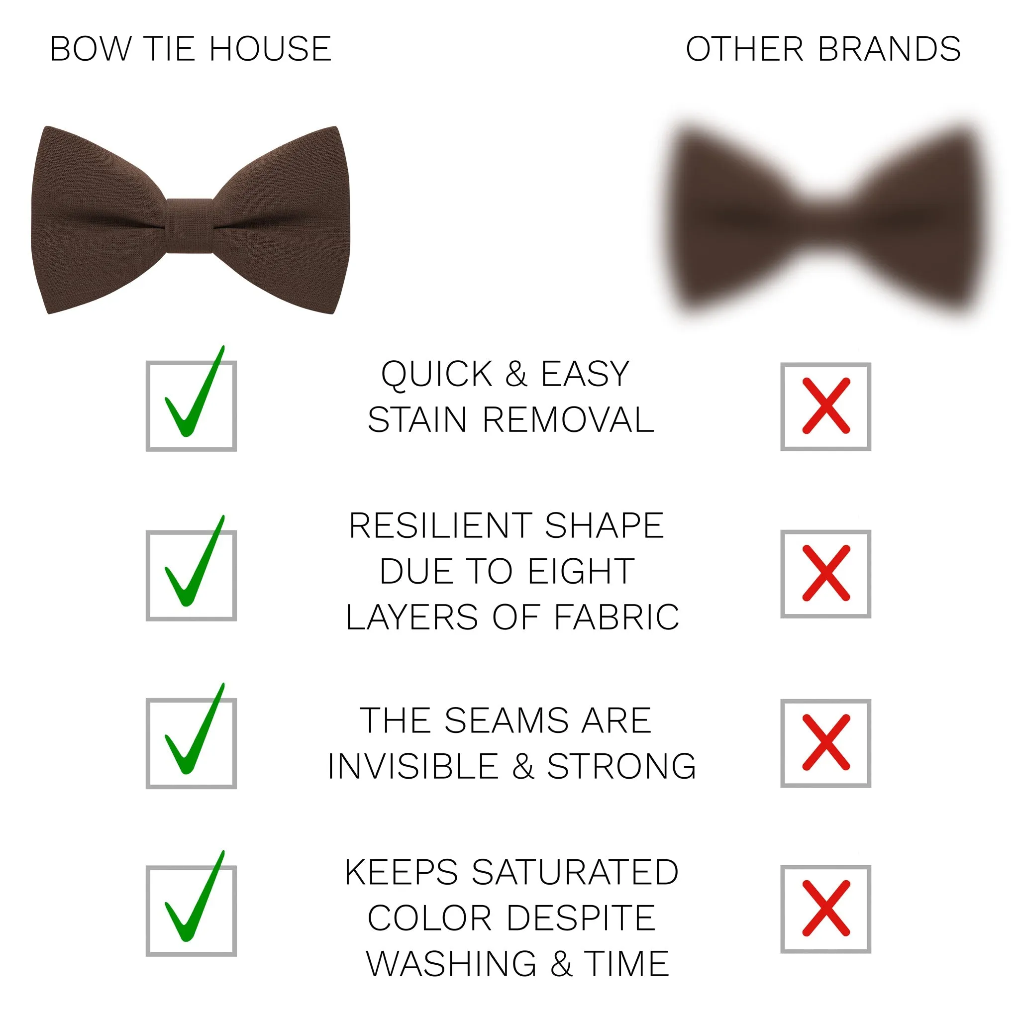 Linen Pecan Brown Bow Tie