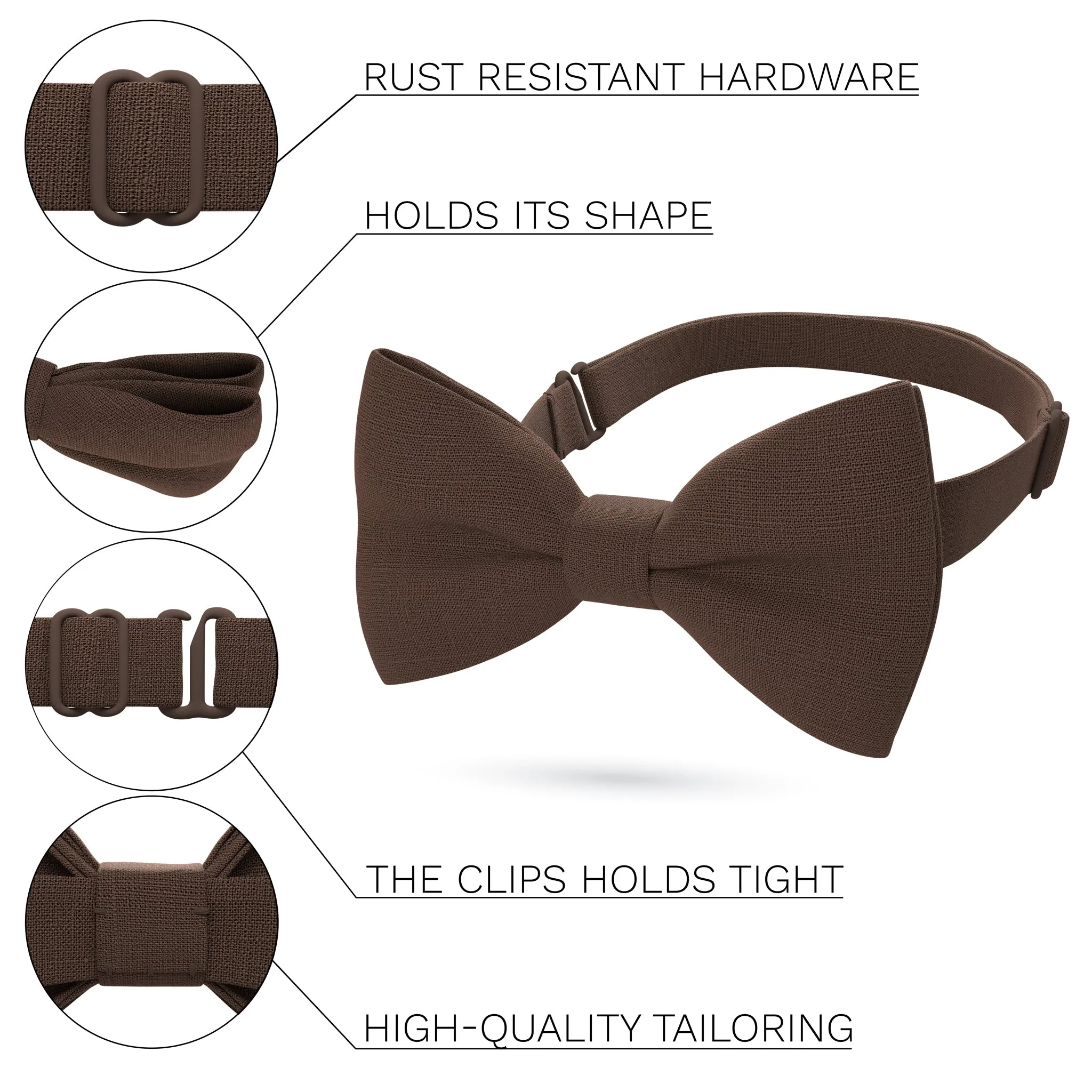 Linen Pecan Brown Bow Tie