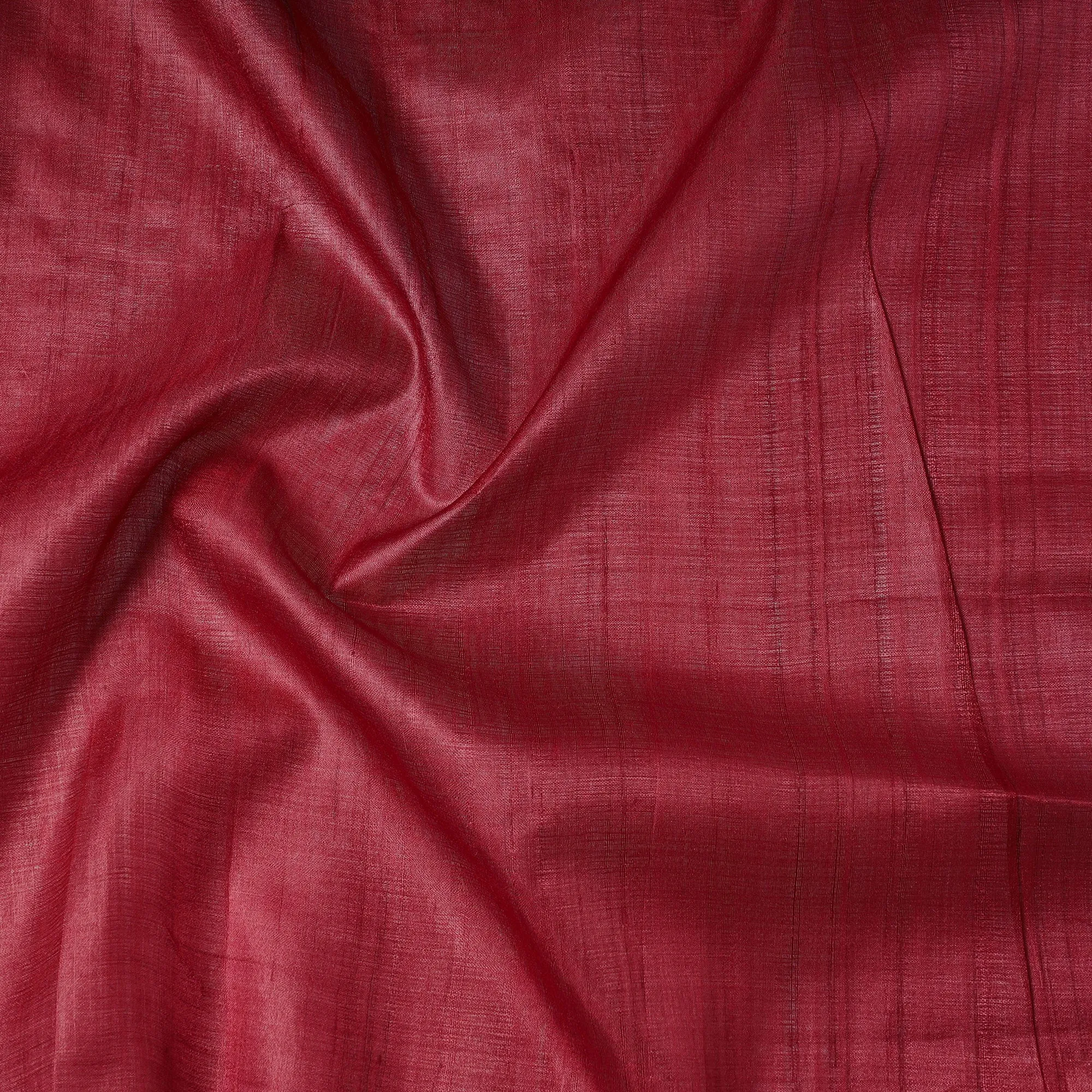Maroon - Vidarbha Handloom Pure Tussar Ghicha Silk Precut Fabric 06