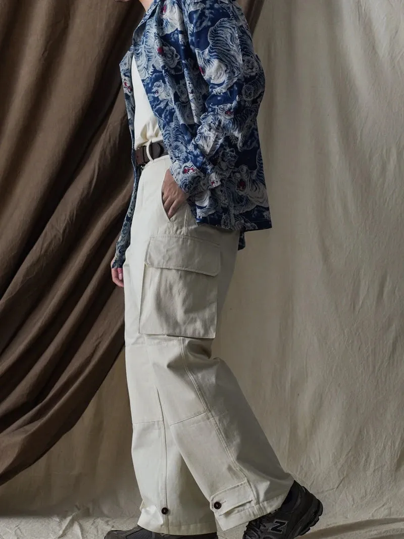 Men's Tiger Pattern Hawaiian Shirt - Long Sleeves, Japanese Style