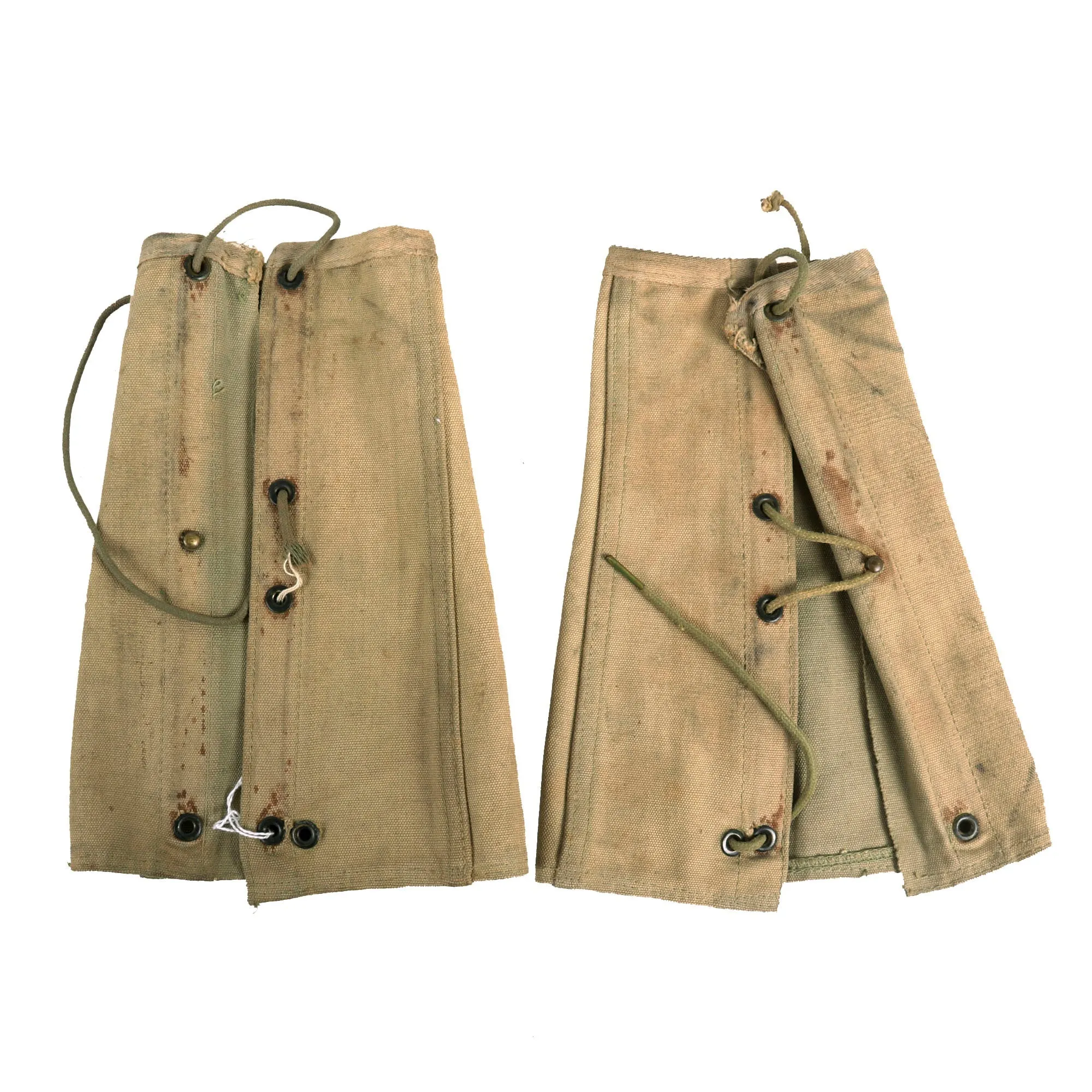 Original U.S. WWI M1917 Trench “Pershing” Boots With Wool Puttees, M1907 Gaiters and M1917 Gaiters - Matched Size 6