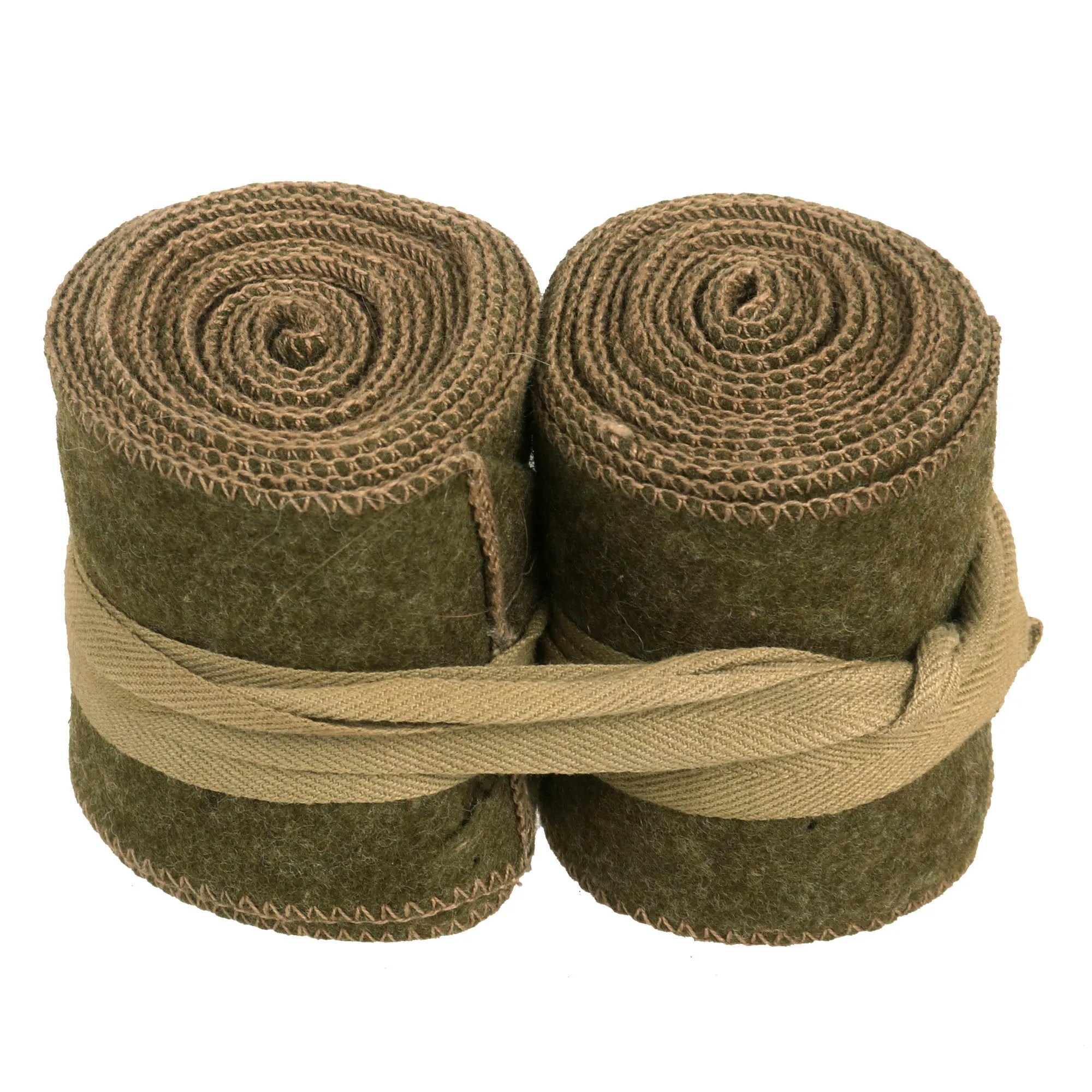 Original U.S. WWI M1917 Trench “Pershing” Boots With Wool Puttees, M1907 Gaiters and M1917 Gaiters - Matched Size 6