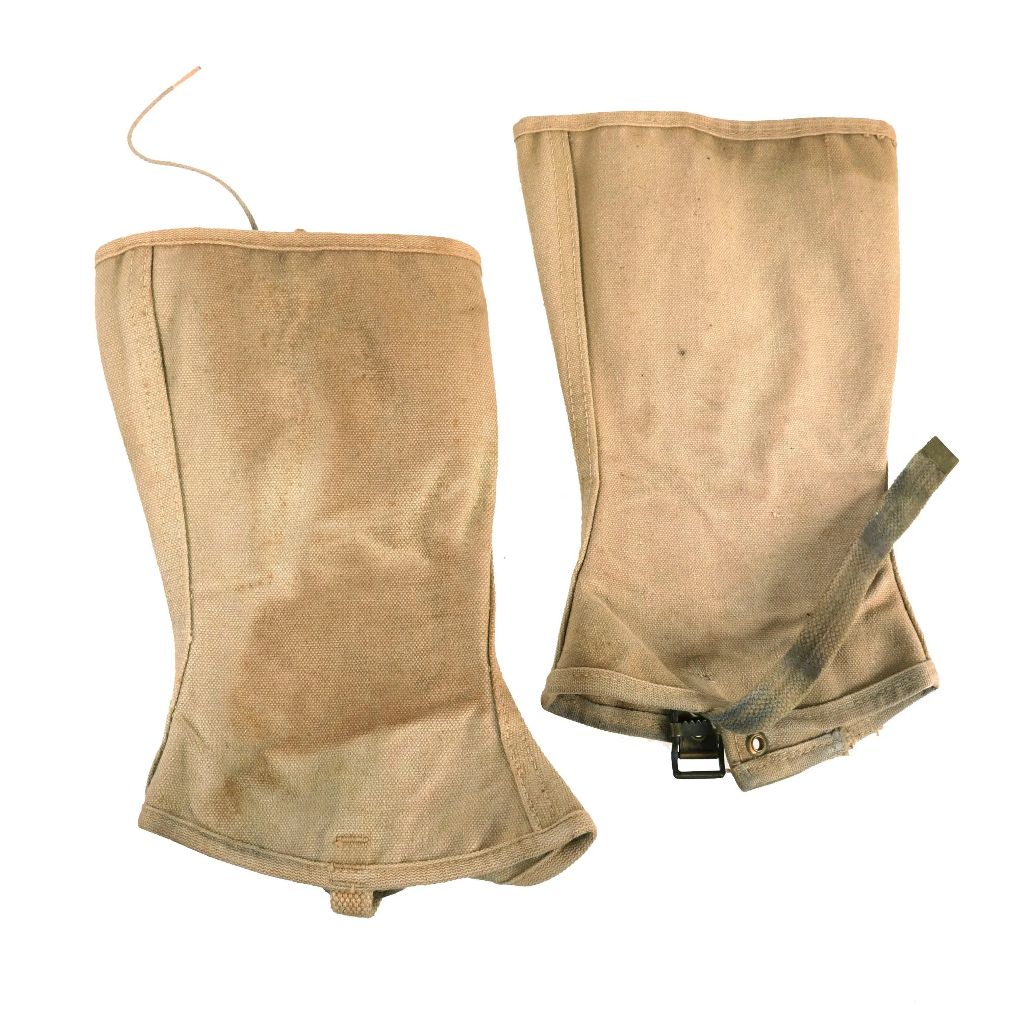 Original U.S. WWI M1917 Trench “Pershing” Boots With Wool Puttees, M1907 Gaiters and M1917 Gaiters - Matched Size 6