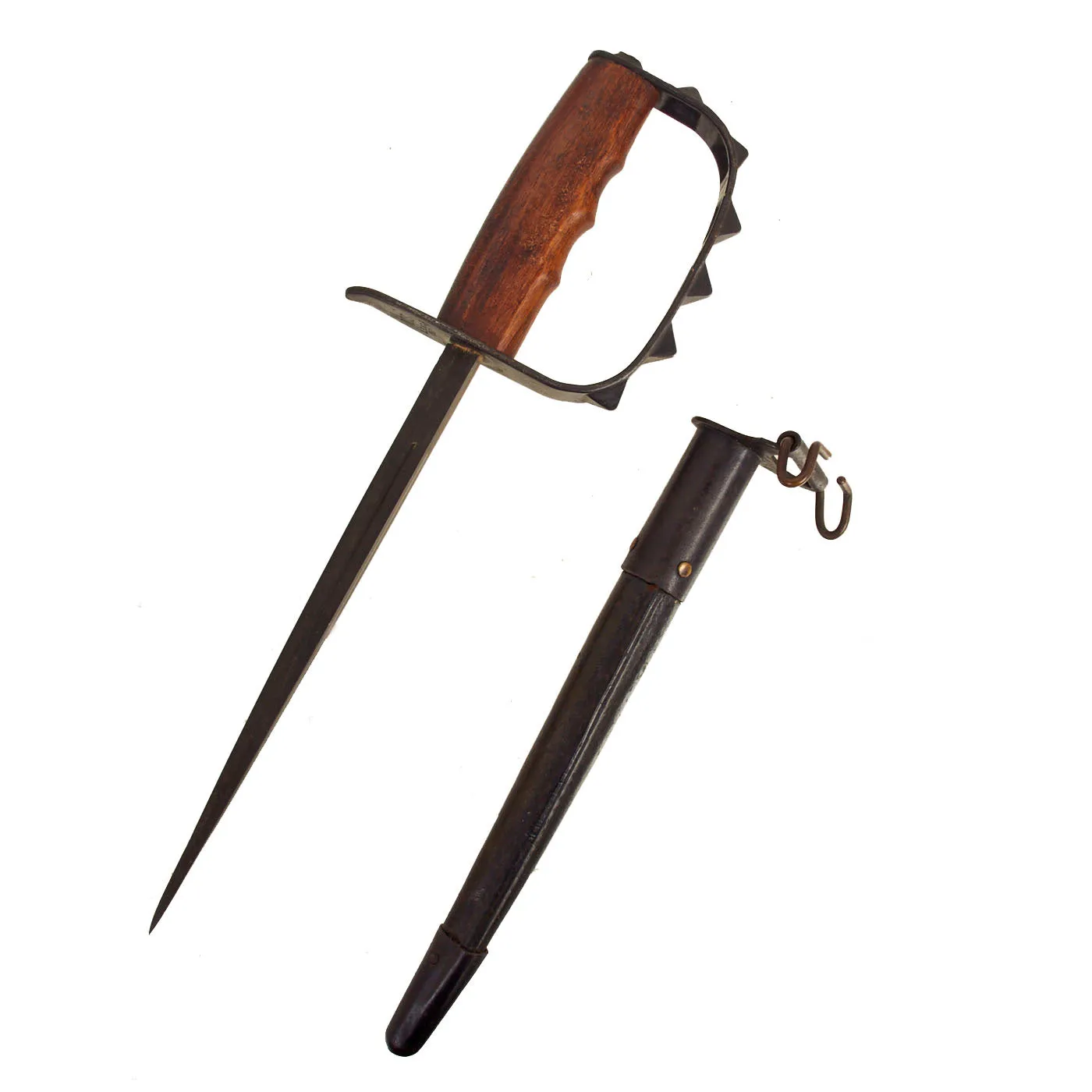 Original U.S. WWI UNISSUED M1917 Trench Knife by L.F. & C dated 1917 With Cardboard Shipping Tube and Scabbard by Jewell dated 1918