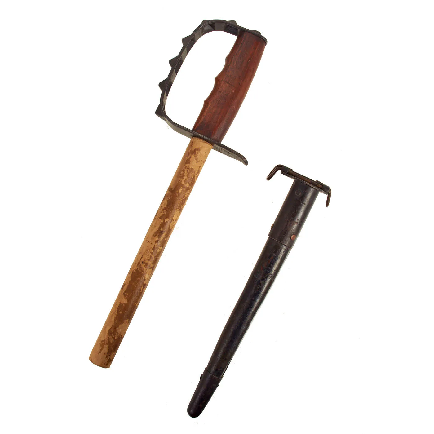 Original U.S. WWI UNISSUED M1917 Trench Knife by L.F. & C dated 1917 With Cardboard Shipping Tube and Scabbard by Jewell dated 1918