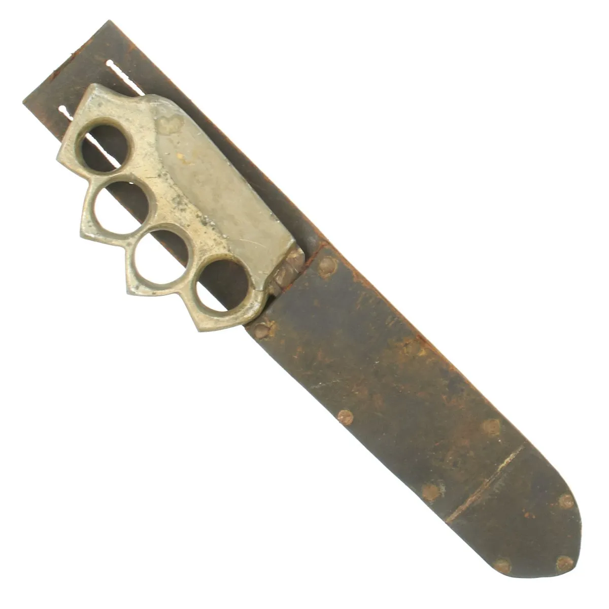 Original U.S. WWII Custom Knuckle Duster Fighting Knife Constructed From Remington Bayonet