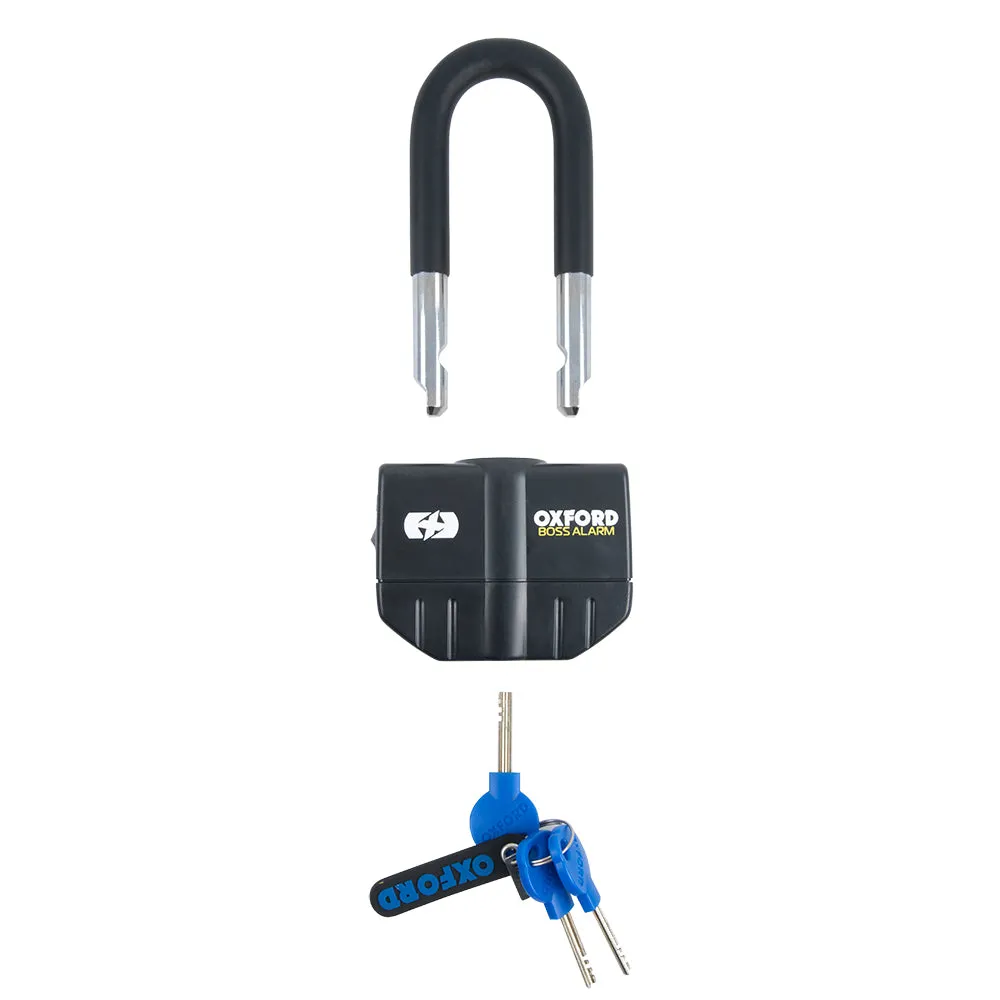Oxford Boss Bike Security Alarm 16mm Padlock Black