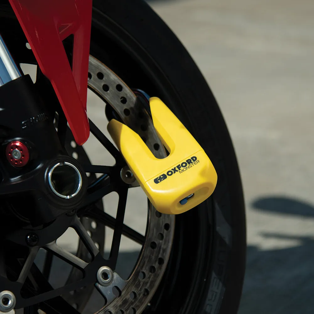 Oxford Monster 11mm Disc Lock Yellow Motorcycle Security