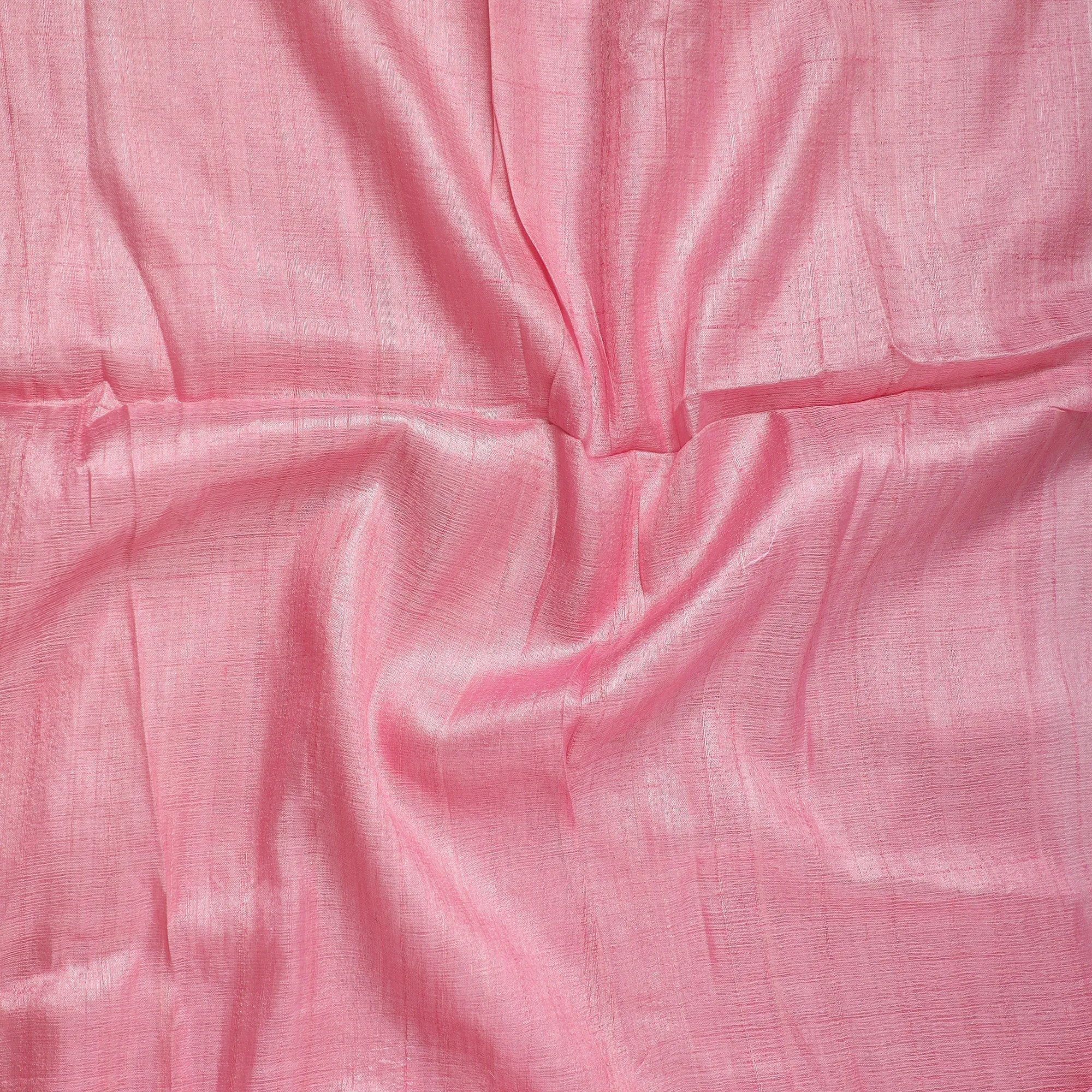 Pink - Vidarbha Tussar Silk Cotton Handloom Precut Fabric (1.6 meter) 55