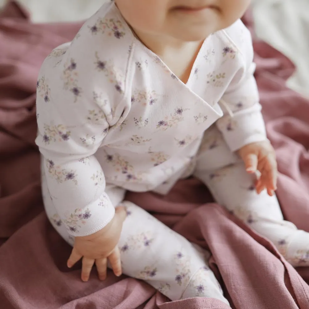 Sweet Pea Floral Organic Cotton Wrap Top