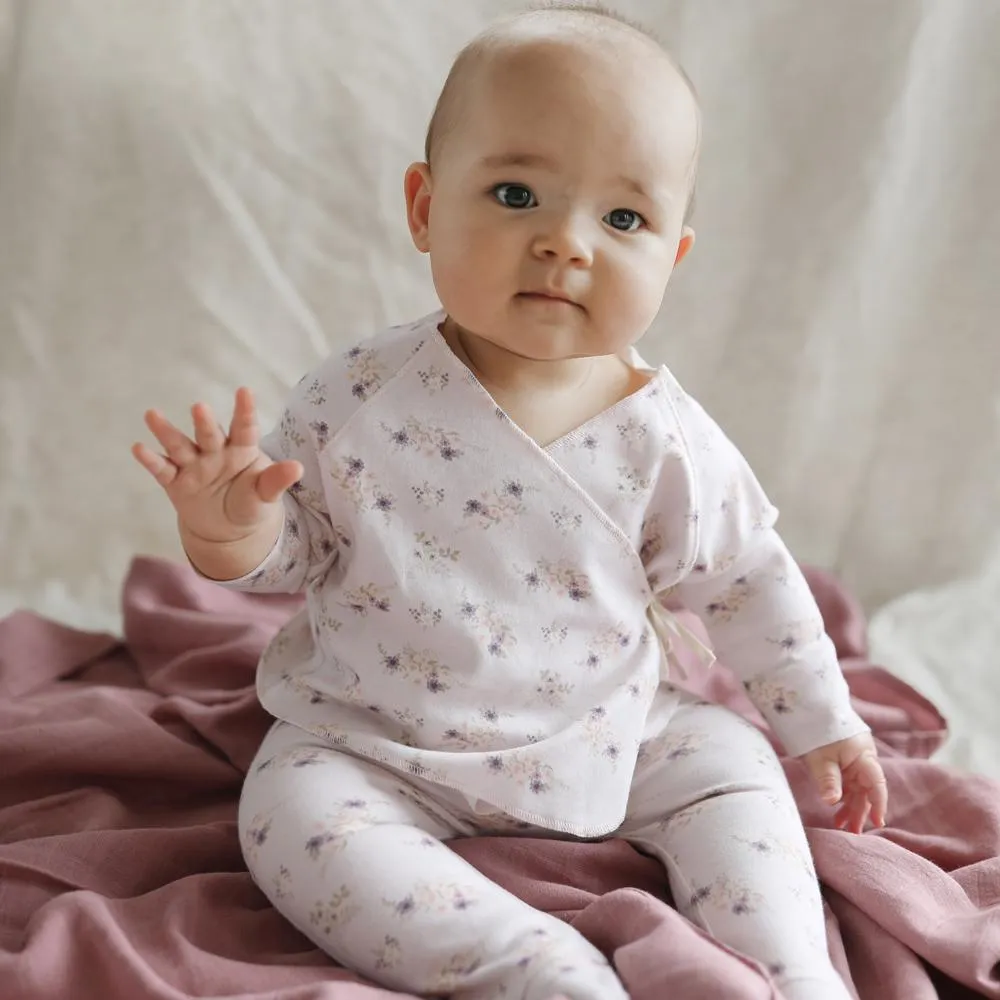 Sweet Pea Floral Organic Cotton Wrap Top