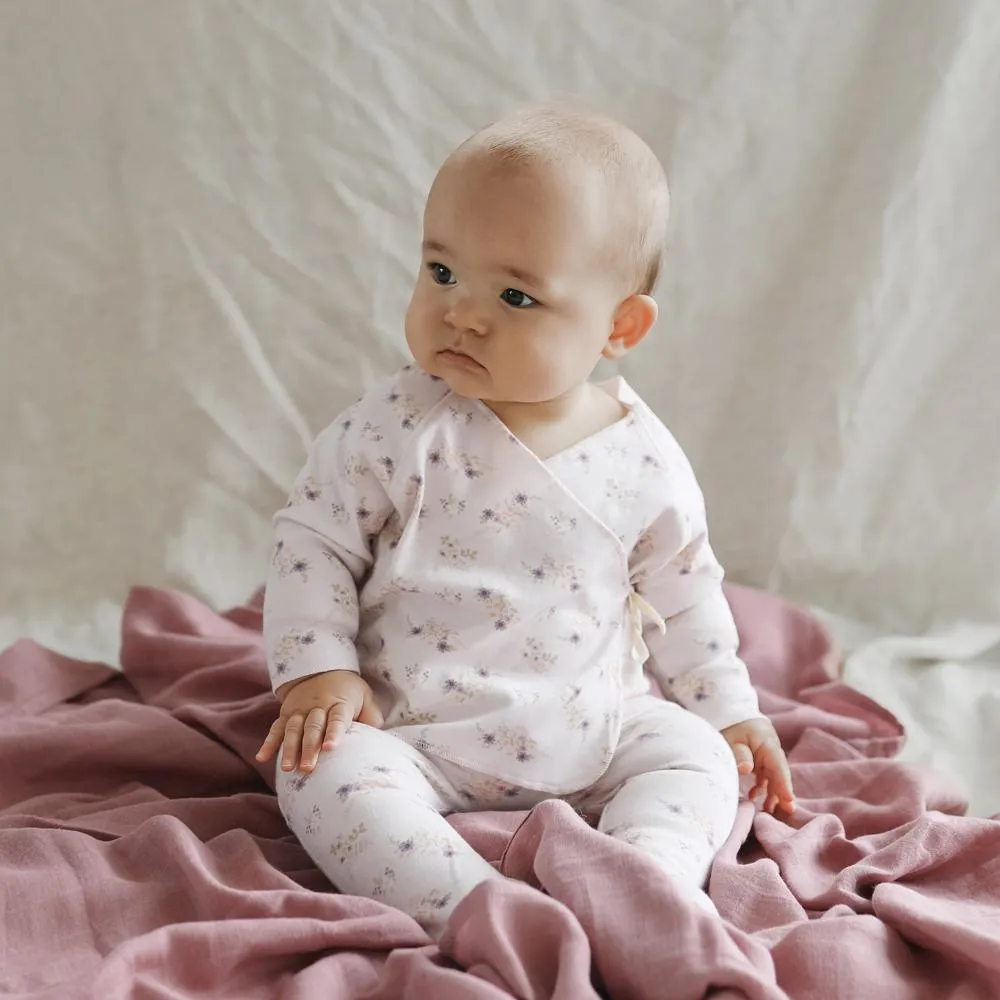 Sweet Pea Floral Organic Cotton Wrap Top